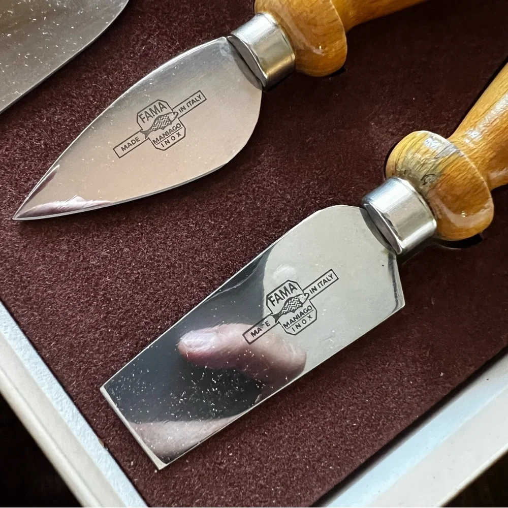 Williams Sonoma Italian Cheese Knife Collection Beechwood Handles S/5